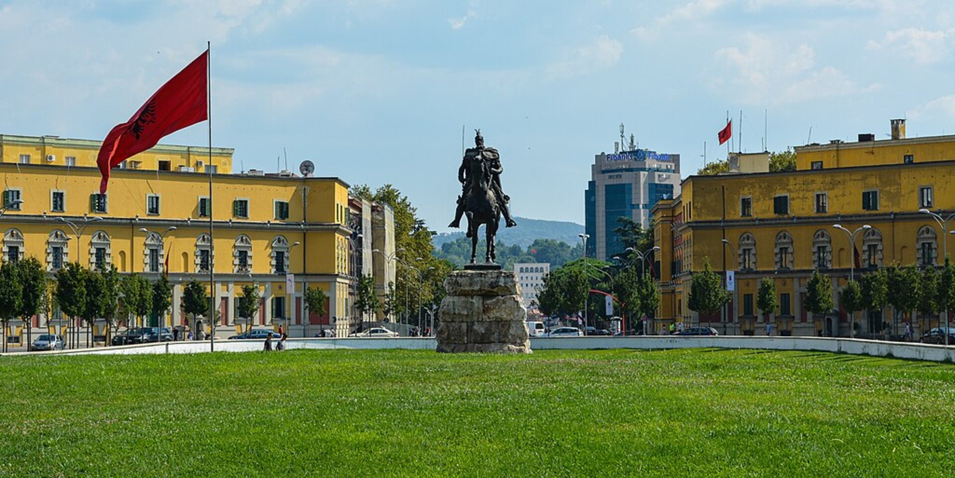 Skanderbeg Square with buildings